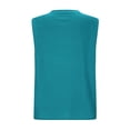thumbnail image 5 of Women Casual V-Neck Sleeveless Button Up Linen Blouse Tops Solid Color Tee, 5 of 8