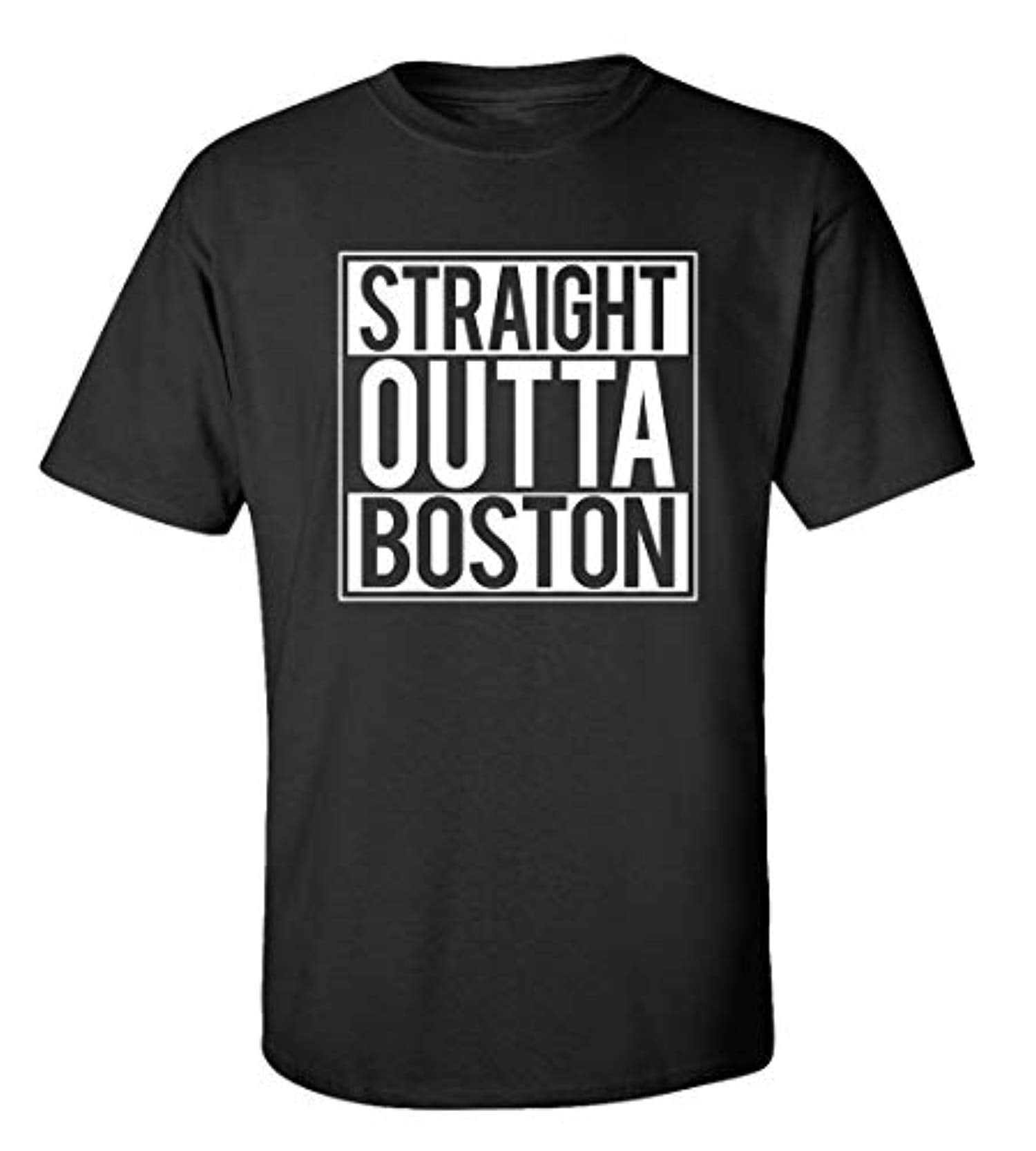 Divertida Straight Outta Boston Adulto Hombre Mangas Cortas Camiseta Negra - Imagen 7 de 42