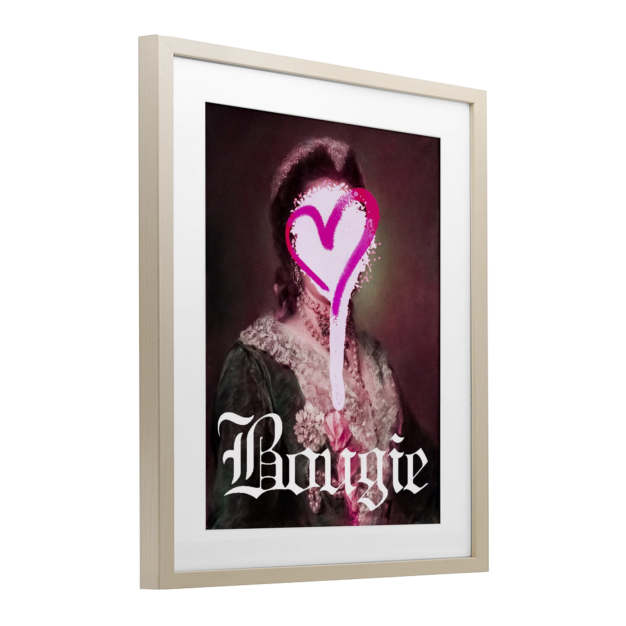 Bougie Classical Portrait Birch Framed Print Under Glass, design by Lil' Rue