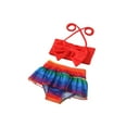 thumbnail image 2 of Seyurigaoka Girls Swimming Clothes Set, Halter Neck Tops and Printing Shorts, 2 of 7