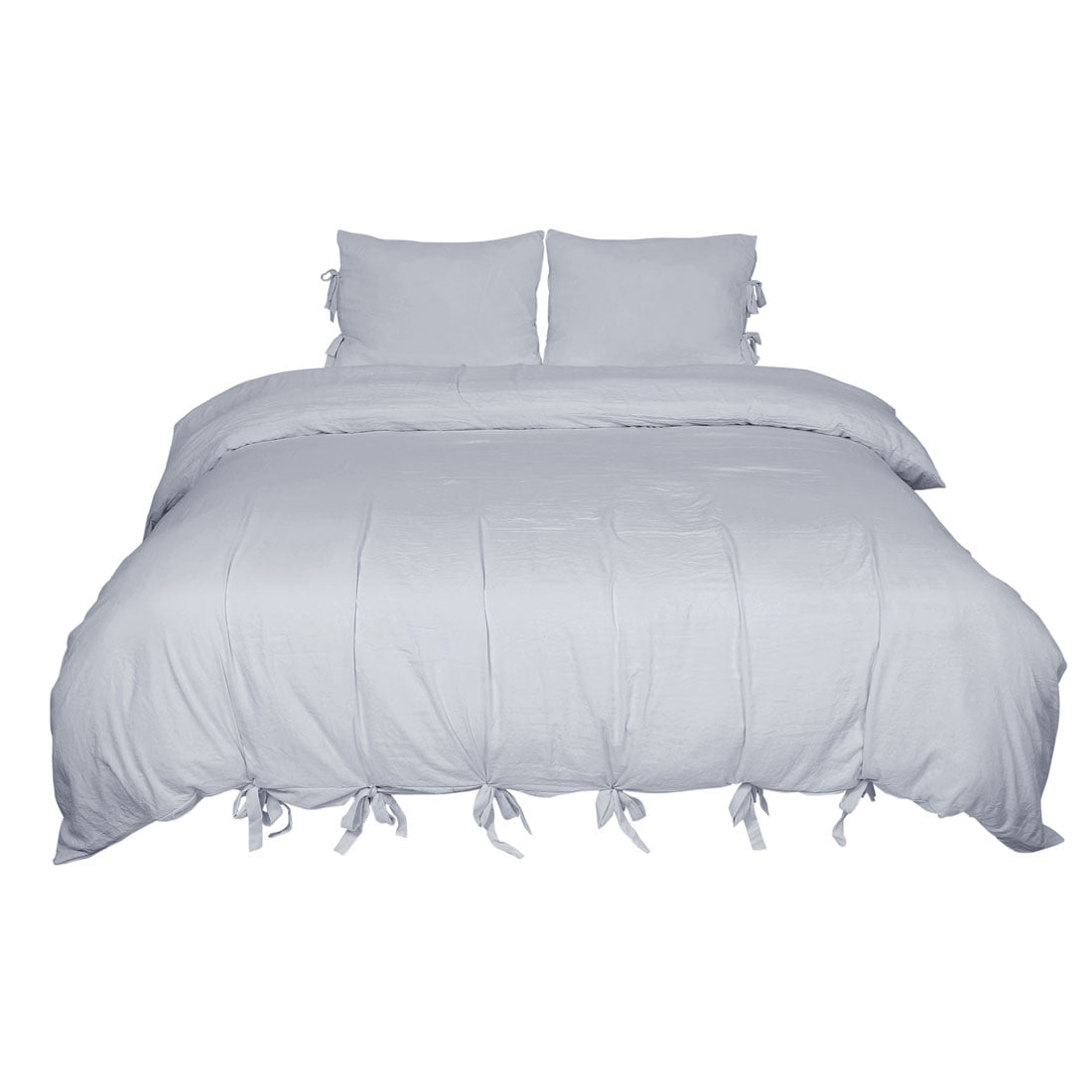 Washed Cotton Bedding Set Comforter Duvet Cover Pillowcase Light Gray Queen Walmart Canada