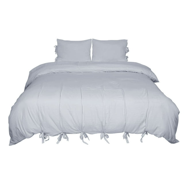 Unique Bargains Duvet Cover Set Soft 3 Pieces Microfiber Polyester Bedding Set