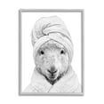 thumbnail image 4 of Stupell Industries Sheep Bathroom Robe Funny Animal Animals & Insects Painting Gray Framed Art Print Wall Art, 4 of 5