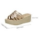 thumbnail image 2 of 1 par de sandalias de plataforma para mujer, elegantes, con purpurina y cuña., 2 of 6