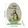 thumbnail image 2 of Wooden Easter Egg Table Decorations Spring Eggs Bunny Rabbit Design Tabletop Party Centerpiece Signs Rustic Wood Holiday Shelf Topper for Home Kitchen Office Mantle Decor, 2 of 9