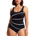 thumbnail image 1 of DELIMIRA Maillot de Bain une Pièce à Rayures pour Femme et Maillots de Bain Taille Modeste Multicolore 2 2, 1 of 1