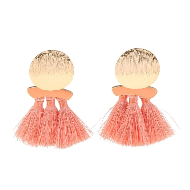 Pendientes étnicos Bohemios con Borlas Y Gota Colgantes Declaración Mujeres Niñas Boda Rosado Fernando Pendientes bohemios