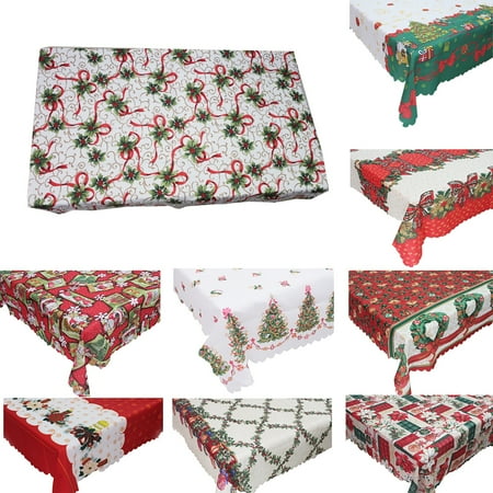 

150x180cm Christmas Themed Printing Table Cloth Rectangle Desk Cover Party Decor Blue Polyester Fiber (Polyester)