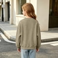 thumbnail image 7 of HAOTAGS Girls Pullover (4-15) Casual Long Sleeve Cotton Sweatshirts Khaki Size 8, 7 of 7