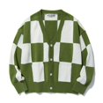 thumbnail image 1 of Greenmood - cárdigan de punto a cuadros estilo coreano JHOPE BEOMGYU BTS TXT/Sweater cárdigan de punto contemporáneo Oversize contemporáneo Material grueso contemporáneo, 1 of 3