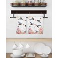 thumbnail image 3 of Pink Flower Kitchen Dish Towels for Drying Dishes Set of 2, Spring Floral Butterflies Birds Farmhouse Waffle Weave Microfiber Hand Tea Bathroom Towels Quick Dry & Absorbent Towel 15.7x23.6, 3 of 7
