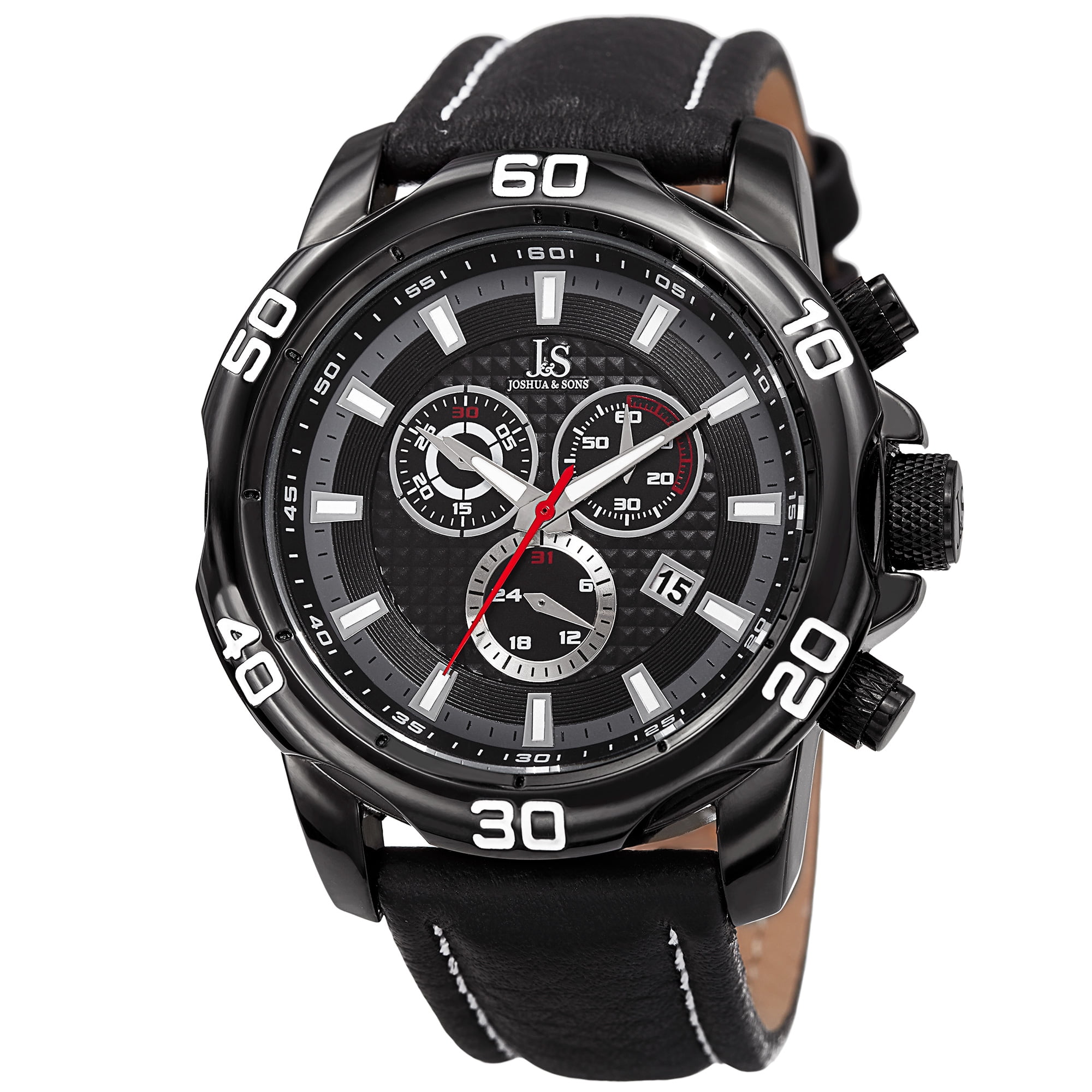 NWT Joshua And Sons Quartz Black Dual Time Dial Men\'s Watch Joshua And Sons Dual Time Watch Men main image 3