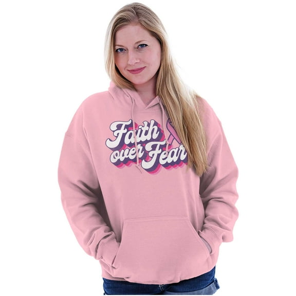 Faith Over Fear Cancer Awareness BCA Hoodie Sweatshirt Women Brisco Brands 2X