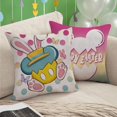 thumbnail image 6 of Happy Easter Decorative Throw Pillow Covers 18 x 18 Set of 4, Gradient Pastel Bunny Rabbit Porch Outdoor Home Decor, Spring Easter Egg Polka Dots Butterfly Couch Cushion Case, 6 of 6