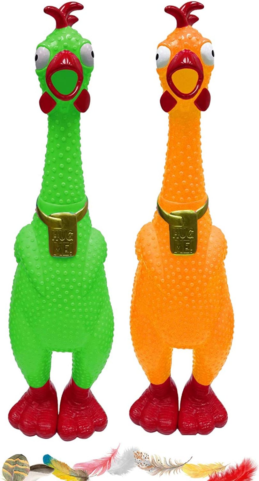 JuIShareE Hug Me Giant Rubber Chicken Huge Screaming Rubber Chicken