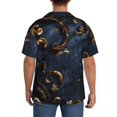 thumbnail image 7 of Balery Elegant Gold Scrollwork Men's Casual Button Down Shirt Short Sleeve Textured Summer Cuban Beach Shirts-Medium, 7 of 7