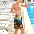 thumbnail image 6 of Cauagu Elegant Sunset Sunflower Print Swim Trunks for Men,Youth Boys Swim Shorts Compression Liner Beach Shorts Boys' Swimming Shorts 7-20 Years Bathing Suit-X-Large, 6 of 7
