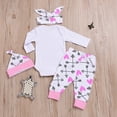 thumbnail image 3 of BULLPIANO Infant Baby Girl Romper Pants Headband Hat Clothes Outfit Set 3-6 Months, 3 of 10