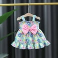 thumbnail image 4 of Odeerbi Girls Floral Dress Infant Girls Clothes Summer Sweet Bowknot Small Fragmented Flower Suspended Dress Lace Dress Pink 6-12 Months, 4 of 9