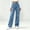 Blue, variant on CaComMARK PI Women's Straight Leg Jeans High Waisted Stretchy Baggy Trousers Wide Leg Casual Baggy Denim Jeans with Pockets White