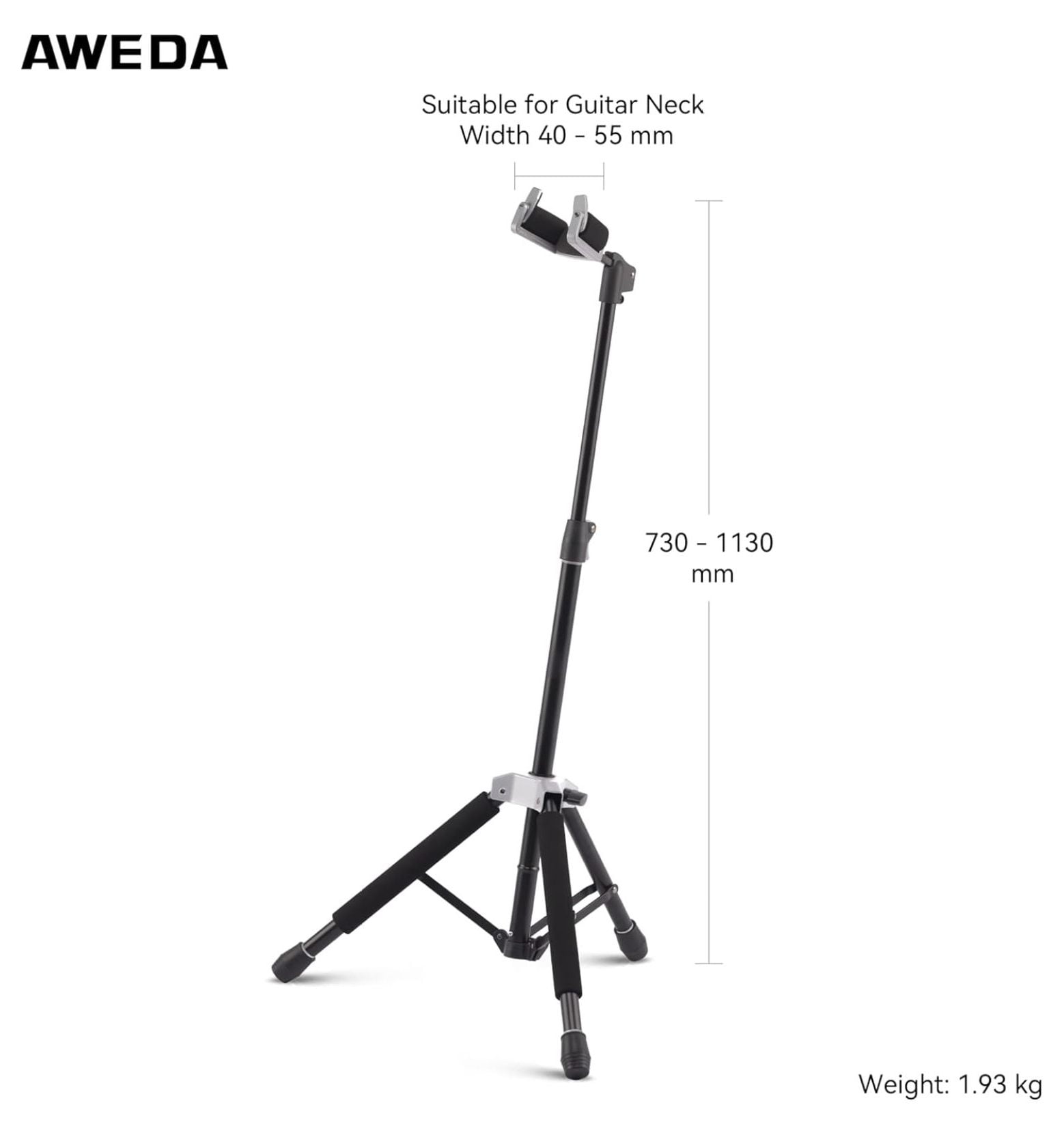 Auto Fit System Single Guitar Stand Universal Portable Guitar Stand Adjustable Folding Hanging Guitar Floor Stands for Acoustic, Classical, Electric, Bass