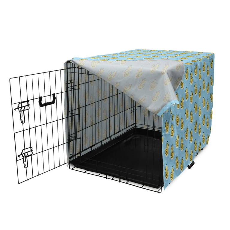 Yellow Bird Dog Crate Cover, Simplistic Pattern with Rubber Toy Duck  Drawing, Easy to Use Pet Kennel Cover Small Dogs Puppies Kittens, 7 Sizes,  Pale