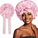 thumbnail image 4 of Silk Night Cap for Sleeping Satin Cap Adjustable Bonnet Pink Hats Sleep Hat for Women Girls Night Caps for, 4 of 5