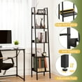 thumbnail image 6 of 5-Tier Ladder Shelf, Corner Bookshelf for Living Room, Balcony, Home Office, Bookcase Storage & Display Shelf, Black, 6 of 8