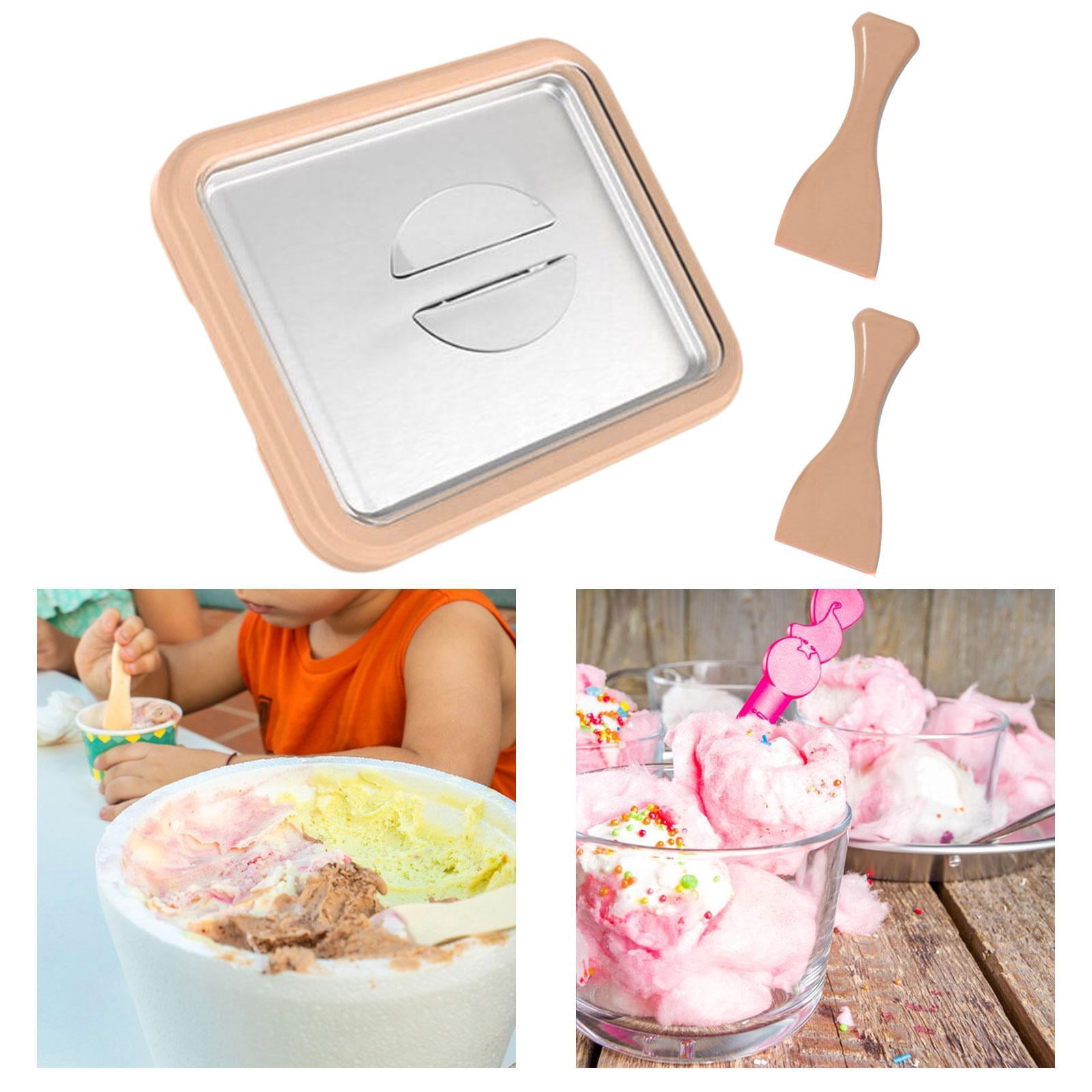 Fiocias Ice Cream Plate Maker Fried Yogurt Machine Fried Ice Tray, instant Gelato Pan, orange