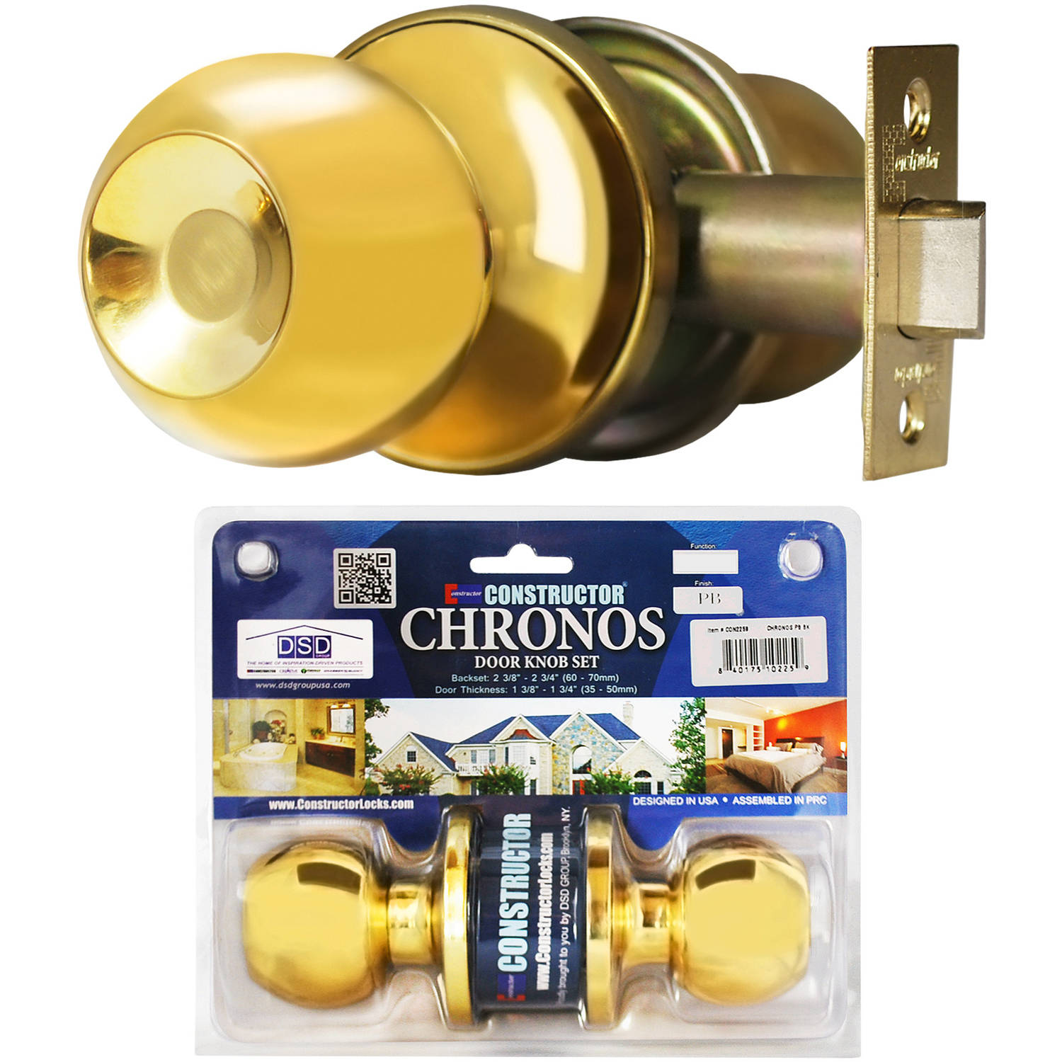 Constructor Chronos Passage Door Knob Handle Lock Set for Hallway and