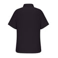 thumbnail image 4 of Men's Linen Shirts Short Sleeve Casual Shirt Oversized Summer Lightweight Button Down Beach Vacation Tops Black L, 4 of 6