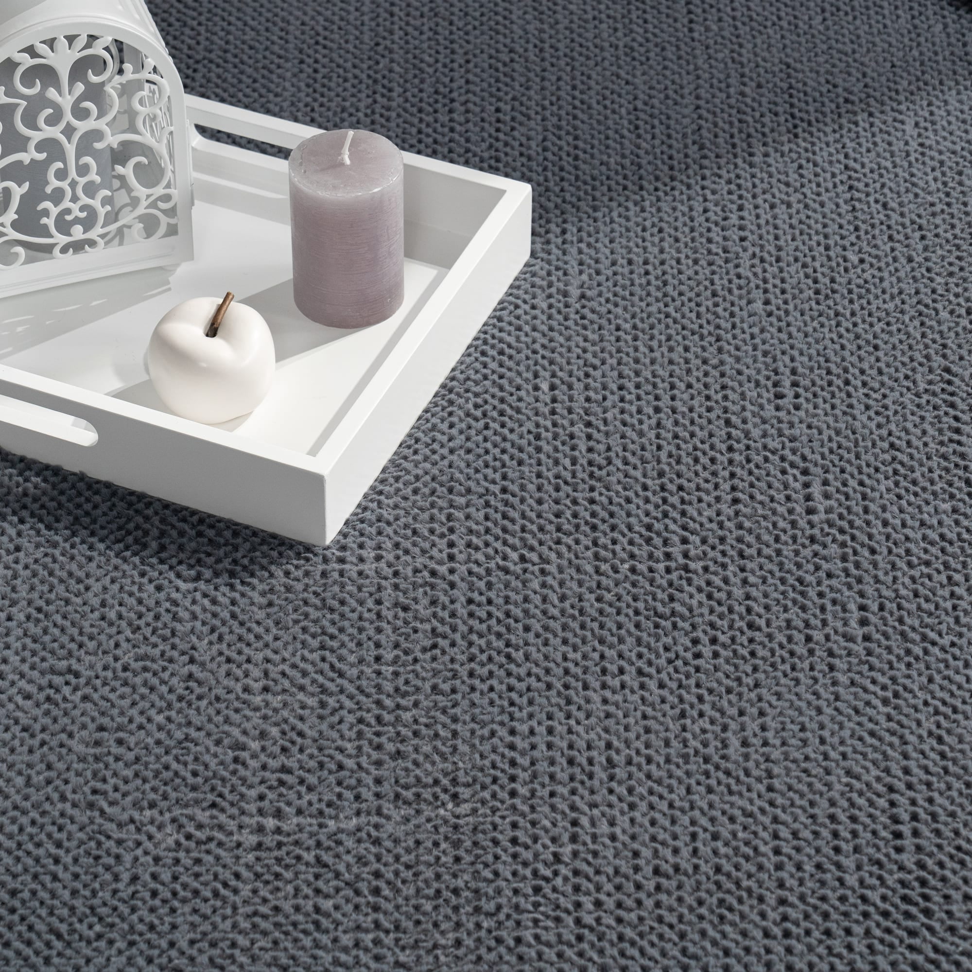 Paco Home Textured Area Rug Soft & Washable in Anthracite - 2'8" x 4'11" (3'x5')
