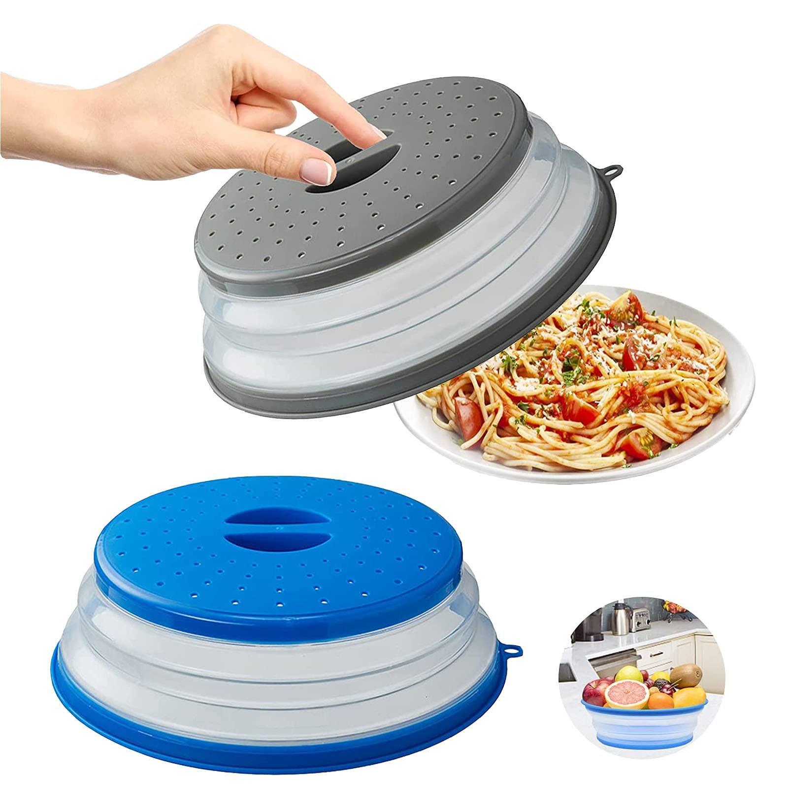 Silicone Microwave Cover with Collapsible, Easy Grip Handle BPA Free