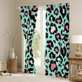thumbnail image 3 of Pink Cheetah Print Curtains & Drapes Teal Animal Print 30%-50% Blackout Curtains, Safari Leopard Curtains Wild Cheetah Black Out Curtains, Skin Window Drapes, 3 of 6