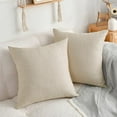 thumbnail image 2 of DWCN Linen Suqare Decorative Throw Pillow Covers for Home Sofa Decoration, 18 x 18 Inches, Beige, 2 Pack, 2 of 6