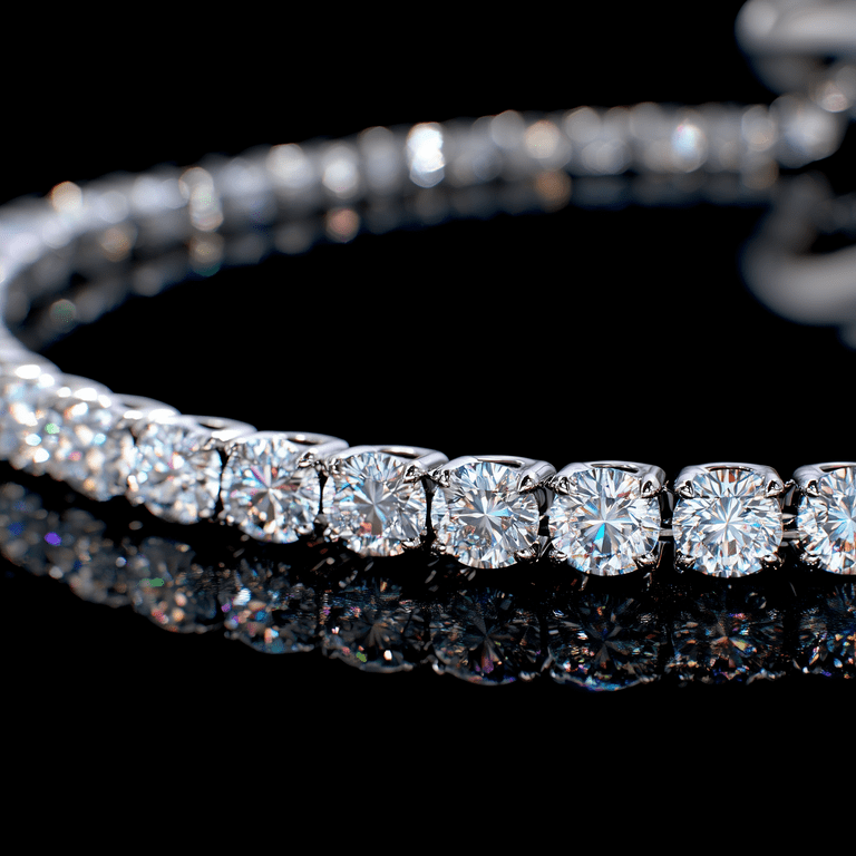 Amy and Annette 14K White Gold Adjustable Tennis Bracelet with