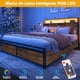 thumbnail image 4 of Marco de Cama Matrimonial con 4 Cajones – Cabecera con Luces LED, Puerto de Carga USB y Espacio de Almacenamiento, Base de Cama Fácil de Armar, 4 of 7