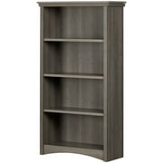 Pemberly Row Modern Four Shelf Bookcase in Gray Maple Finish