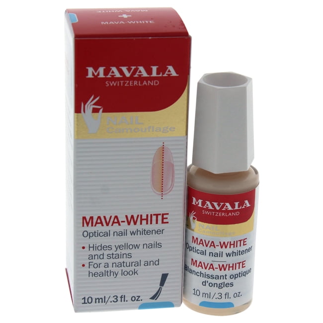 Mavala 0.3oz Mava White Optical Whitener for Yellow, Stained or Dull Nails, CLEAR, 70501