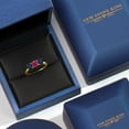 thumbnail image 5 of Gem Stone King 18K Yellow Gold Plated Silver Red Ruby and Blue Sapphire Engagement Ring for Women | 1.75 Cttw | Round 5MM | Gemstone July Birthstone | Size 5, 5 of 6