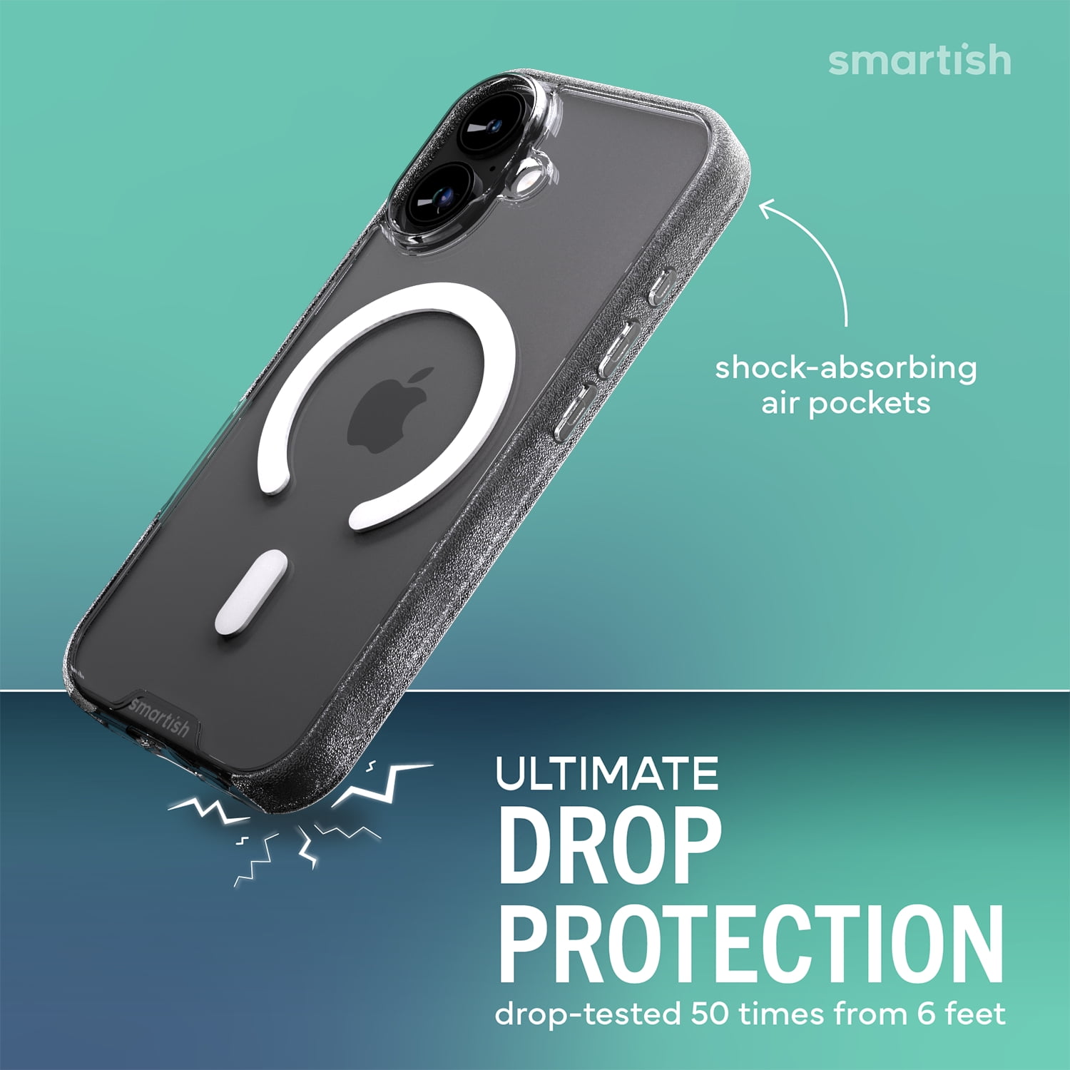 Smartish® iPhone 17 MagSafe Clear Case - Gripmunk Magnetic Slim Case [Lightweight + Protective] Anti-Yellowing Thin Grip Clear Cover for Apple iPhone 17 - Clearly Clear
