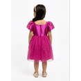 thumbnail image 2 of Dreaming of Lucy Toddler Girls Starry Bow Tutu Dress with Short Sleeves, Sizes 12M- 5T, 2 of 7