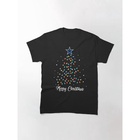Dallas Cowboy Christmas Lights Tree Merry Christmas Festive Unisex T-Shirt up to Size 5XL