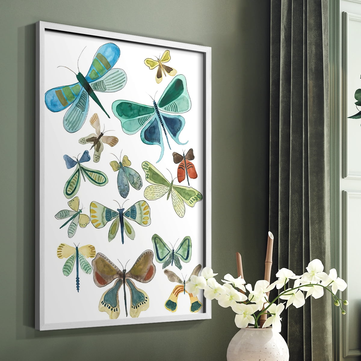 Wings Galore I Framed Print - Solid Wood in Single Picture Frame Solid Wood 2 Framed Print
