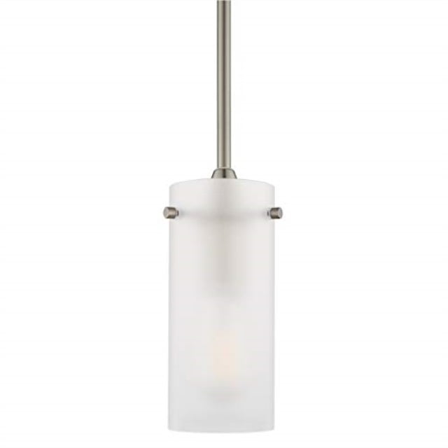 Brushed Nickel And Frosted Glass Hanging Pendant 