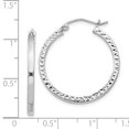 thumbnail image 2 of Beautiful Sterling Silver Rhodium-plated D/C 2x25mm Square Tube Hoop Earrings, 2 of 2