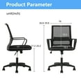 thumbnail image 6 of CL.HPAHKL Ergonomic Office Chair, Adjustable Mesh Computer Chair with Lumbar Support Armrest, Swivel Rolling Desk Chair with Fixed Armrests, Mid Back Task Chair for Home, Office, Black, 6 of 6