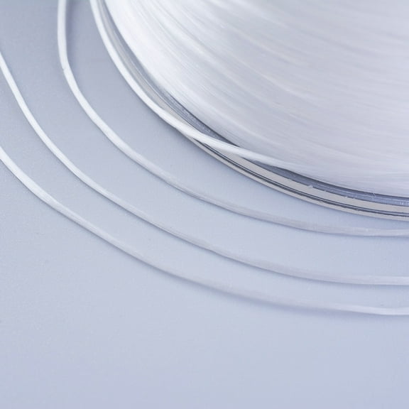1 roll Japanese Flat Elastic String Elastic Beading Thread for Stretch Bracelet Making White 0.8mm 300yards/roll 900 feet/roll