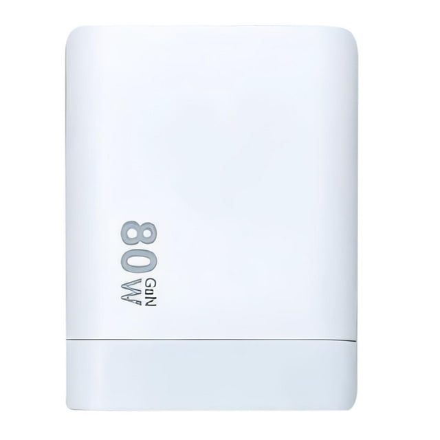 Pisexur - Cargador 3 en 1 retráctil para teléfono, enchufe de pared con módulo de carga rápida escalable de 80 W, cable tipo C y 2 puertos USB para teléfono, portátil, electrónica infantil, organizad