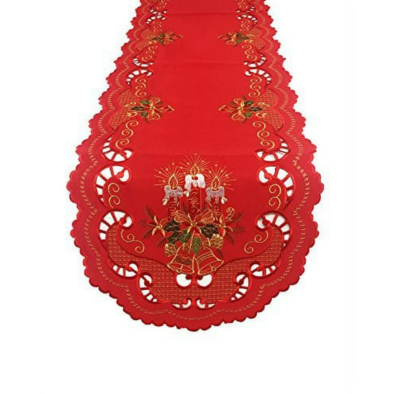 Fennco Styles Fête De Noël Holiday Décor Table Linen Runner Tablecloth